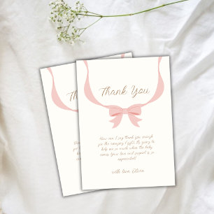 Bow Ribbon Baby shower Bedankkaart