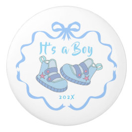 Bow Ribbon is een blauwe jongen Keramische Knop