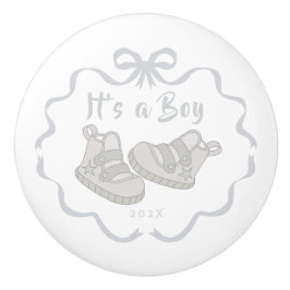 Bow Ribbon is een jongen grijs Keramische Knop