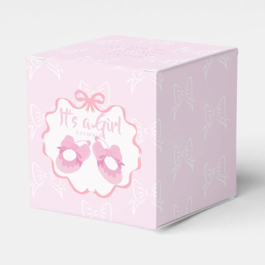 Bow Ribbon is een meisje Bedankdoosjes (Voorkant Zijde)