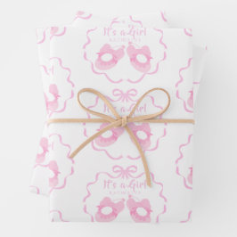 Bow Ribbon is een wit meisje Inpakpapier Vel