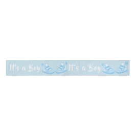 Bow Ribbon Its a Boy Baby Shoe Blue Ribbon Grosgrain Lint