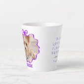 Bow Ribbon Pet Memory Foto Paarse Latte Mok (Voorkant)