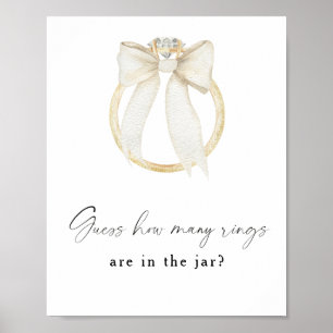 Bow & Ring Vrijgezellenfeest - Hoeveel ringen Poster