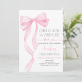 Bow rose Anniversaire Invitation Soft Pastel Ribb  (Debout devant)