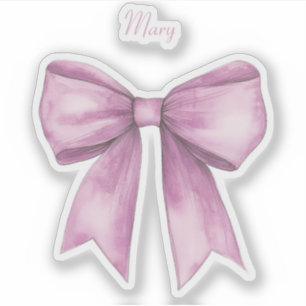 Bow rose avec Sticker Vinyl de nom