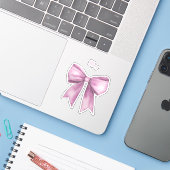 Bow rose avec Sticker Vinyl de nom (Ordinateur portable avec iPhone)