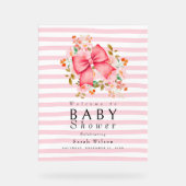 Bow rose baby shower d'aquarelle florale (Recto)