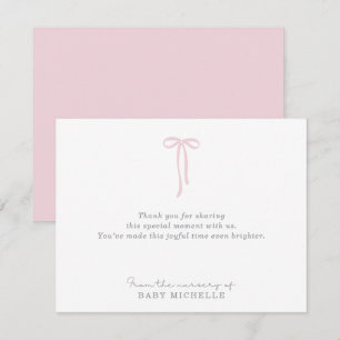 Bow rose clair, de la pépinière de, carte texte
