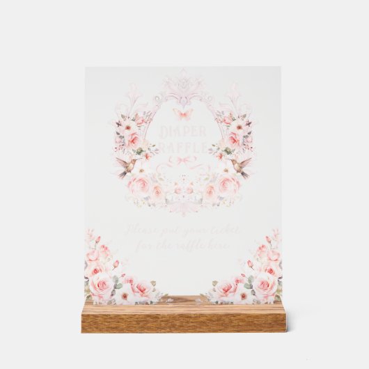 Bow rose Floral Crest bébé fille Douche couche (Recto)