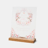 Bow rose Floral Crest bébé fille Douche couche (Angle)