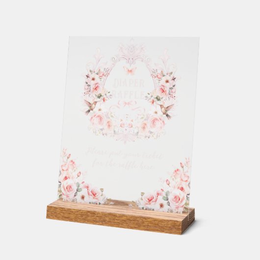 Bow rose Floral Crest bébé fille Douche couche (Angle)