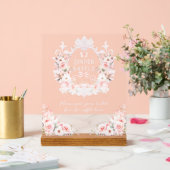 Bow rose Floral Crest bébé fille Douche couche (Mariage)