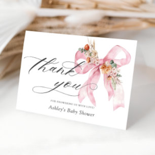 Bow rose floral Élégant Merci de Baby shower