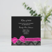 Bow rose sur Damask pour Graduation Invitation (Debout devant)