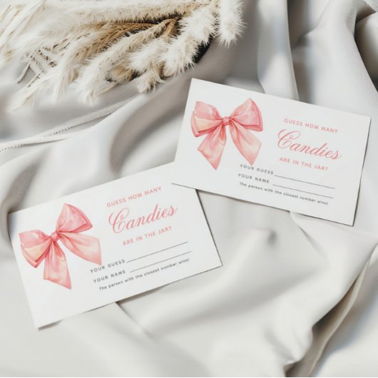 Bow rose vif Combien de bonbons Carte de jeu de do