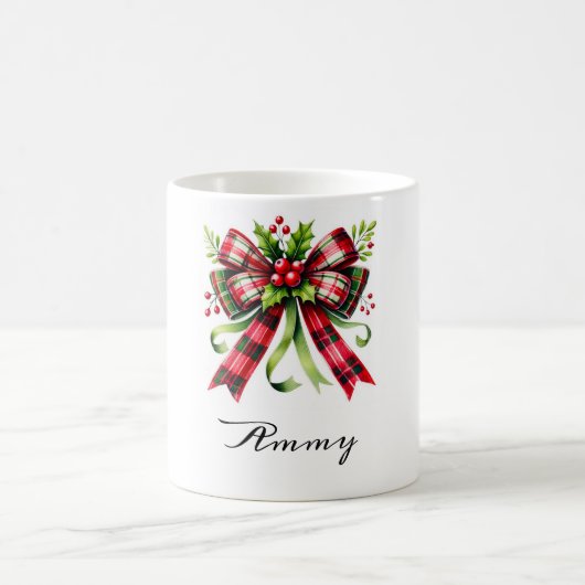Bow rouge et Mug de Noël Holly (Centre)