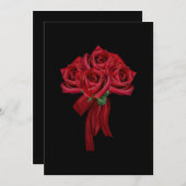 Bow rouge et Rose gothique Invitation à la douche  (Devant / Derrière)