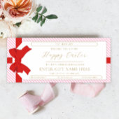 Bow Roze Streep Happy Easter Gift Voucher Kaart