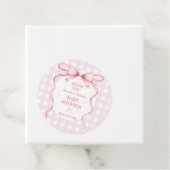 Bow Roze Waterverf  Gingham Dank u Bedankjes Labels (In situ)