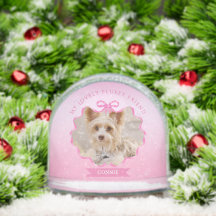 Bow Ruban brillant Pet Mémoire Photo rose