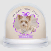 Bow Ruban Glittering Pet Mémoire Photo Violet (Avant)