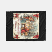 Bow Santa Christmas Nativity Scene Every Knee Shal Fleece Deken (Voorkant (Horizontaal))