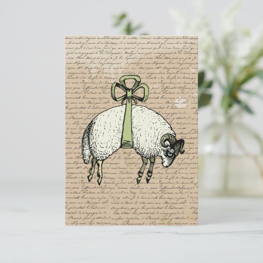  Bow Sheep ~ Uitnodigingen (Staand voorkant)