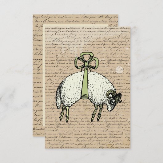  Bow Sheep ~ Uitnodigingen (Voorkant / Achterkant)