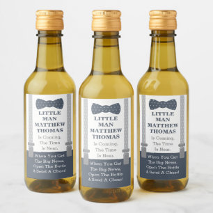 Bow Stropdas Baby shower Mini Wijnflesetiketten Wijn Etiket