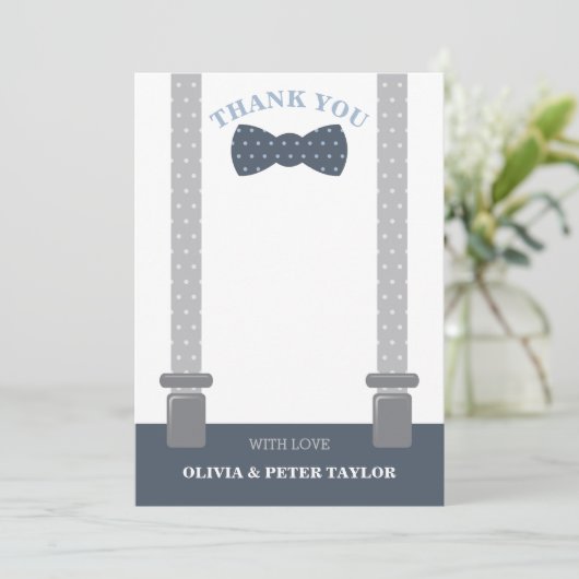 Bow Stropdas bedankpas Kaart (Staand voorkant)