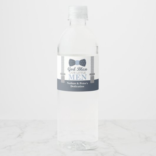 Bow Stropdas Flessenwikkel voor Baby Toewijding Waterfles Etiket (Voorkant)