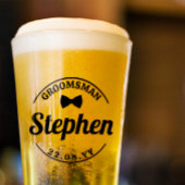 Bow Stropdas gebogen tekst naam datum groomman bru Glas