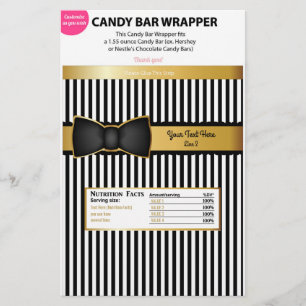 Bow Stropdas Gold Black Snoep Wrapper Bar Chocolad Flyer