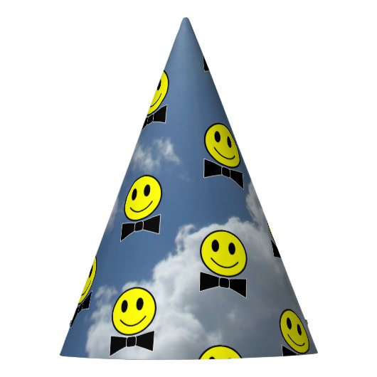 Bow Stropdas Happy Facets in de hemel Feesthoedjes (Voorkant)