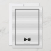 Bow Stropdas Identity Grey Invitation Kaart (Achterkant)