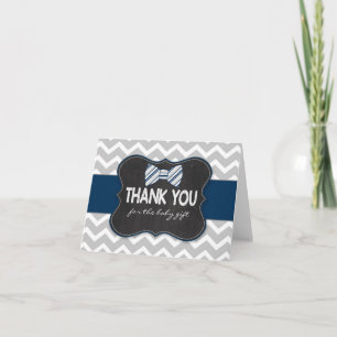 Bow Stropdas Krijtbord baby shower cadeau dank u o Bedankkaart