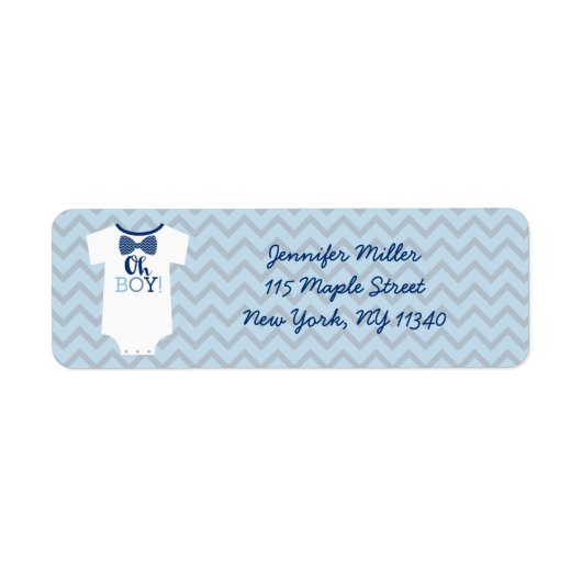 Bow Stropdas Little Man Baby shower Adres Etiket (Voorkant)