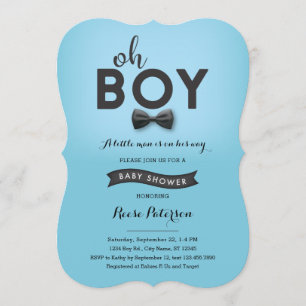 Bow Stropdas Little Man Baby shower Invitation Kaart