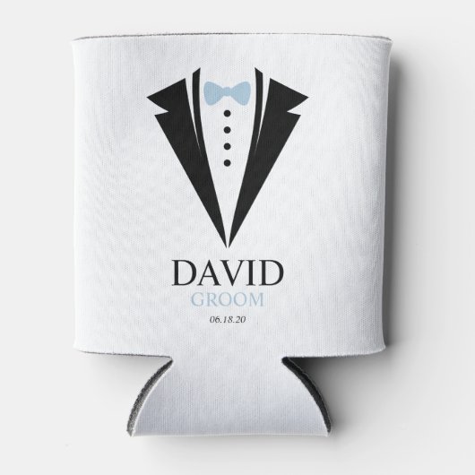 Bow Stropdas Tuxedo "Groom", gepersonaliseerd Blikjeskoeler (Voorkant)