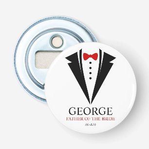 Bow Stropdas Tuxedo "Vader van de bruid" Gepersona Button Flesopener