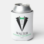 Bow Stropdas Tuxedo "Vader van de Groom" - Geperso Blikjeskoeler (Blikje Voorkant)