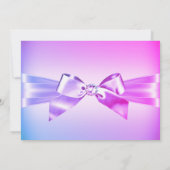 Bow Tiara Quinceanera Invitation rose violet (Dos)