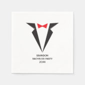 Bow Tie Tuxedo Vrijgezellenfeest Servet (Voorkant)