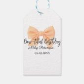 Bow-tiful birthday orange bow name date simple pas cadeaulabel (Achterkant)