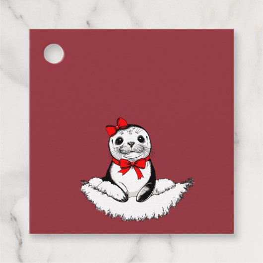 Bow-tiful Seal – Christmas Edition Bedankjes Labels (Voorkant)