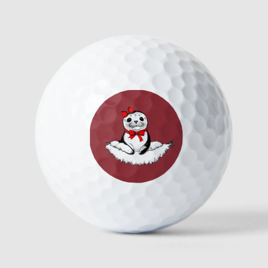 Bow-tiful Seal – Christmas Edition Golfballen (Voorkant)
