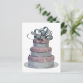 Bow Topped Wedding Cake Briefkaart (Staand voorkant)