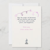 Bow & Trees Doodle Pastel Lavander Carte de vacanc (Dos)