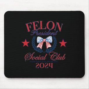 Bow US Flag Felon President Social Club 2024 Trump Muismat